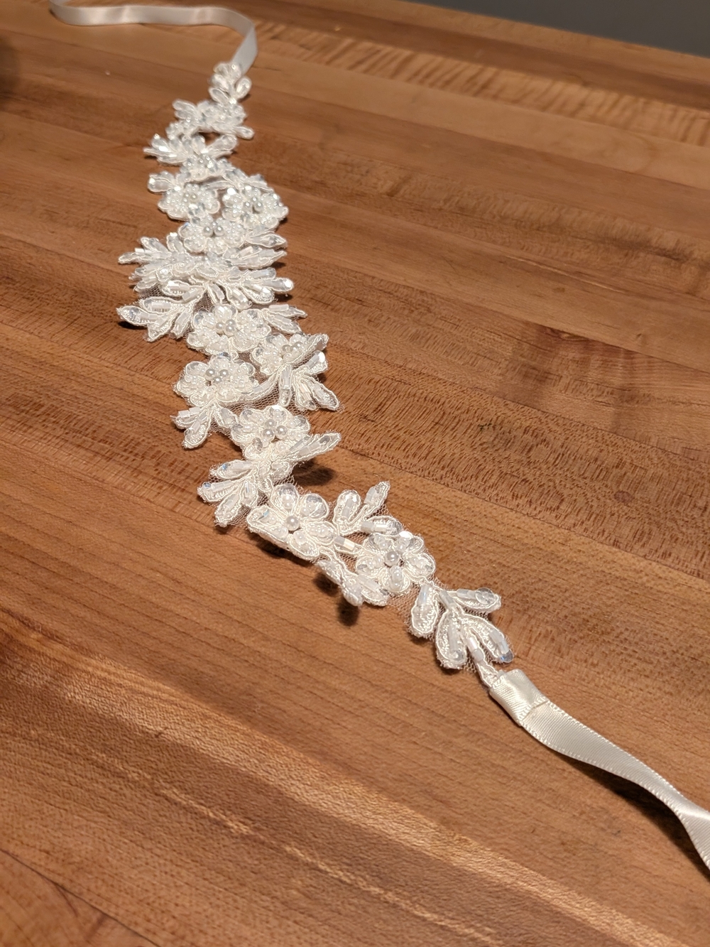 White Floral Lace Ribbon Belt - Women Accessories